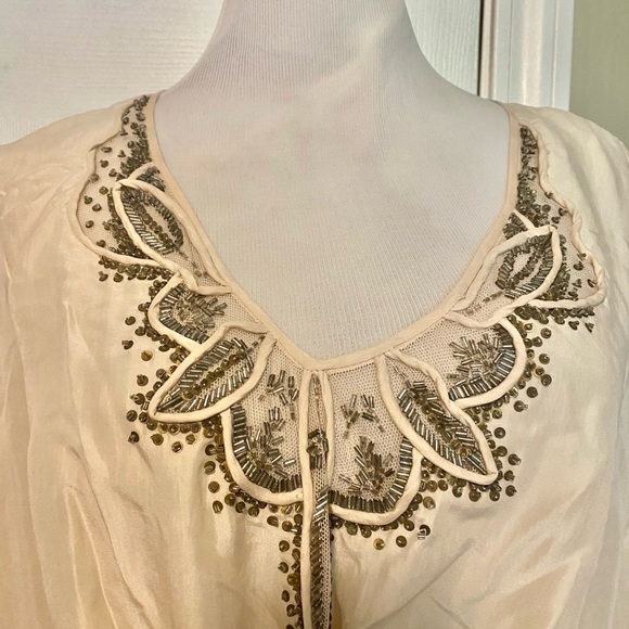 Rebecca Taylor Cream Graphic Dolman Sleeve Tunic - Picture 4 of 9